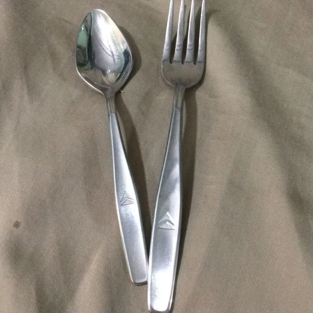 Vintage Delta Airlines 1960s Flatware Set Rogers Cutlery Co Stainless Fork Spoon